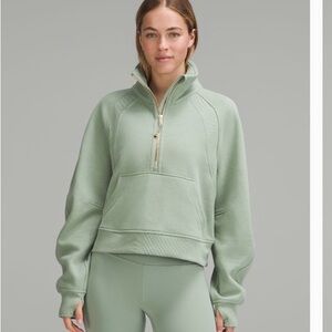 Lululemon Scuba Oversized Funnel Neck Green Half-Zip Pullover Size XS/S